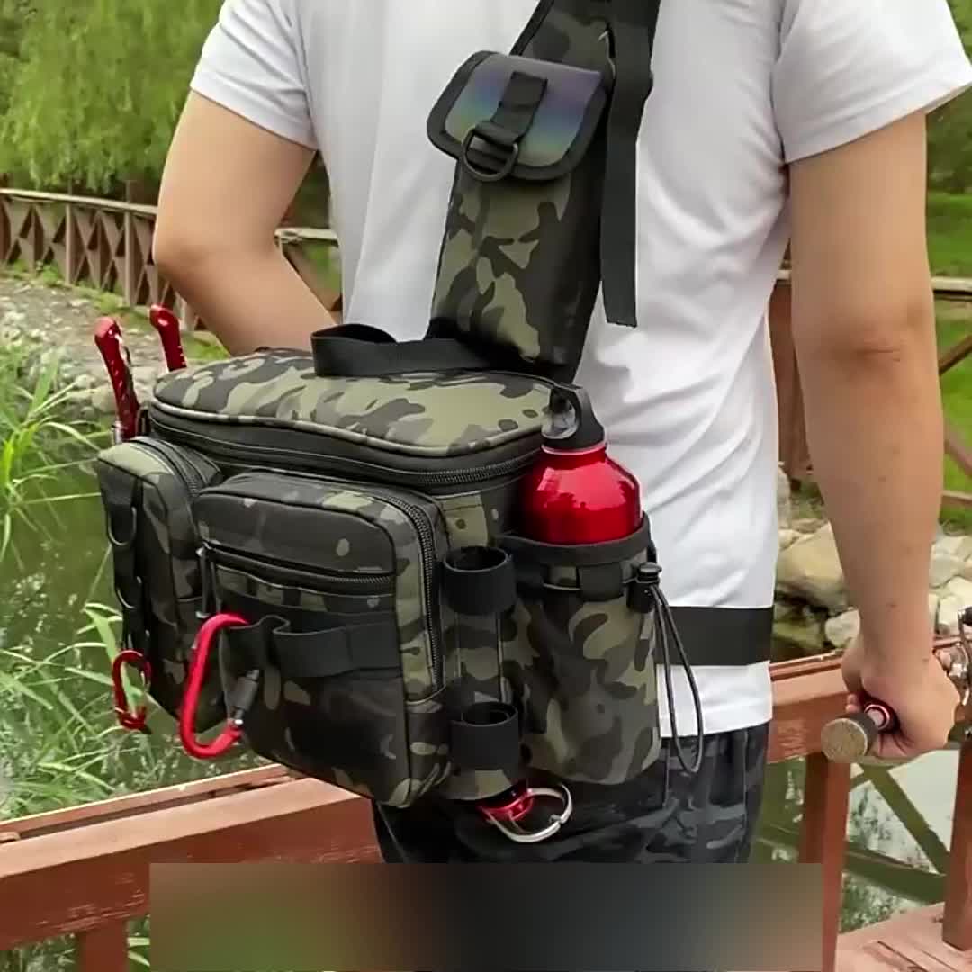 Fishing Backpack with Rod Holder Fishing Gear Bag Fishing Bag for Fishing ♪