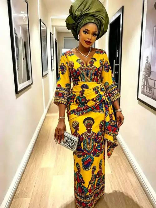 formal beautiful african dresses Long African Print Gown for Prom 13