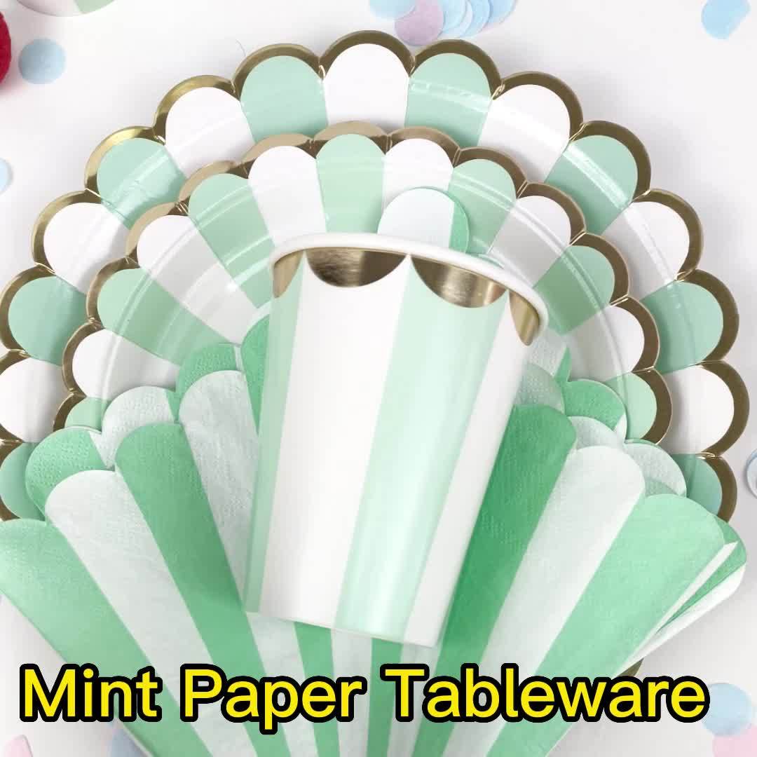 Mint green on sale paper plates