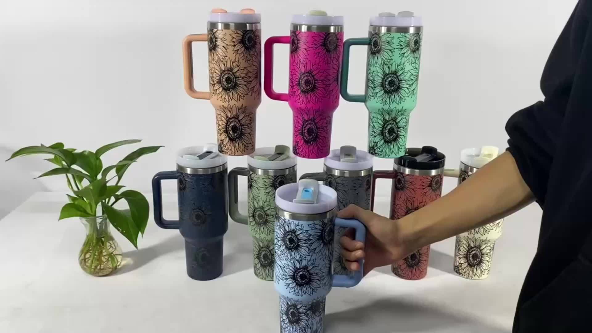 Sakura Train Travel Tumbler 5d Printed Sunflower Travel Cup - Temu