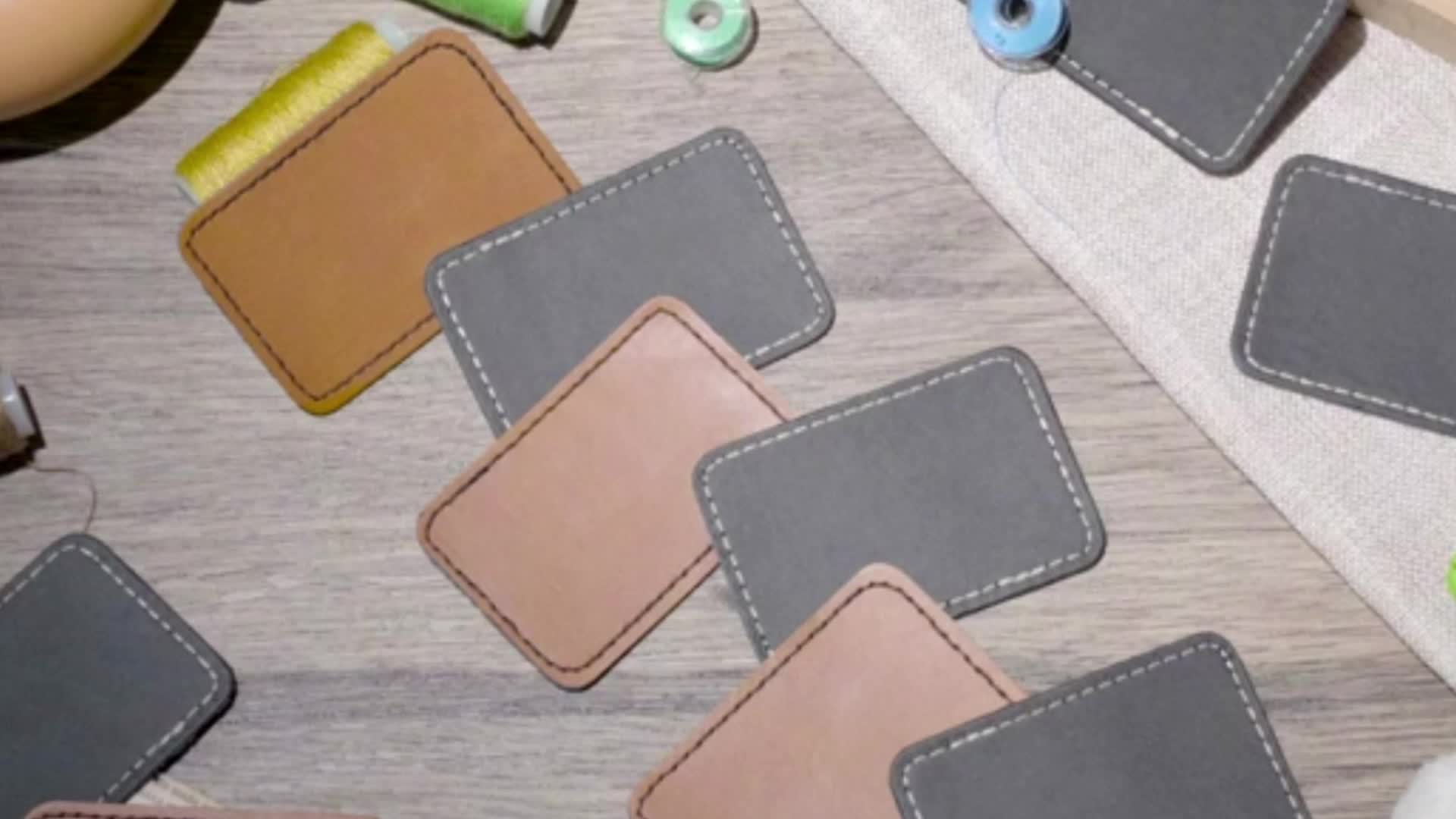 10 PCS Adhesive Blank Leatherette Hat Patches For Men