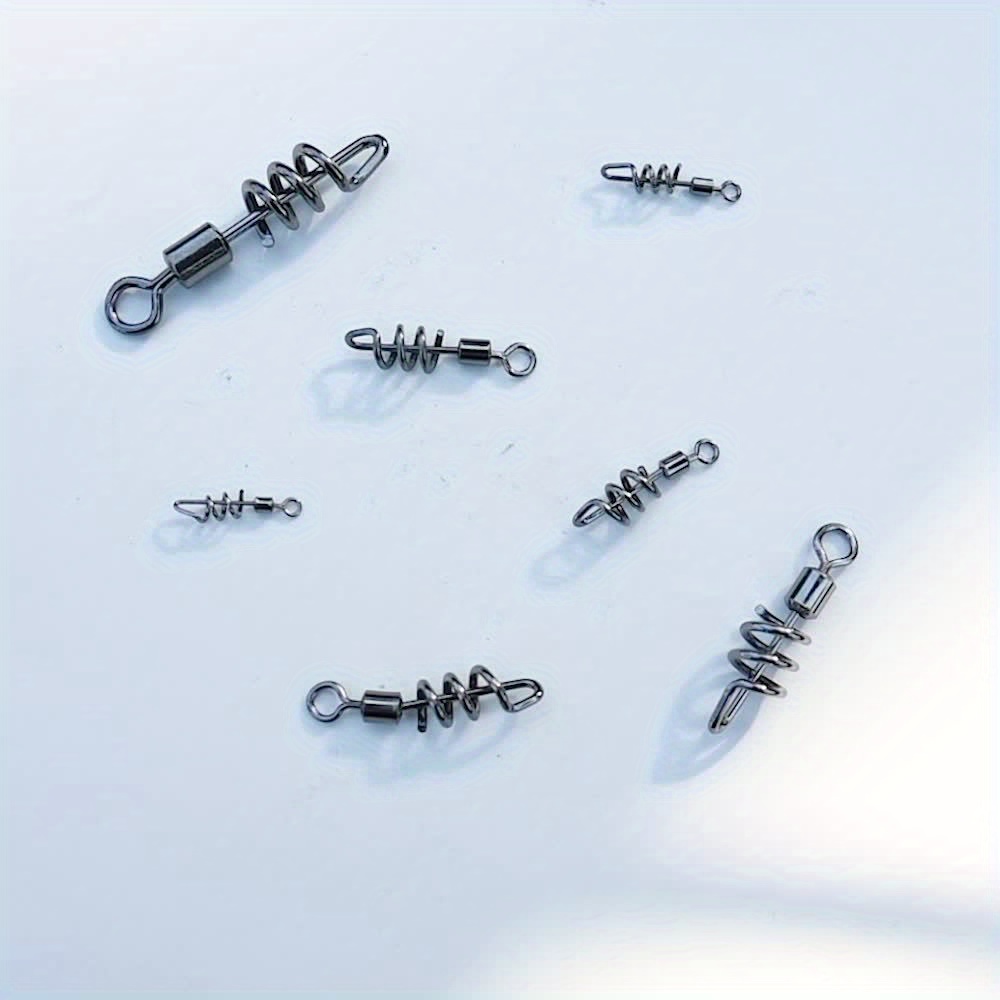 Fishing Corkscrew Swivel Snap Kit: 100Pcs/Box Stainless Steel Barrel  Rolling Swivel - Fishing Lure Line Connector Accessories 6 Sizes 40-200LB