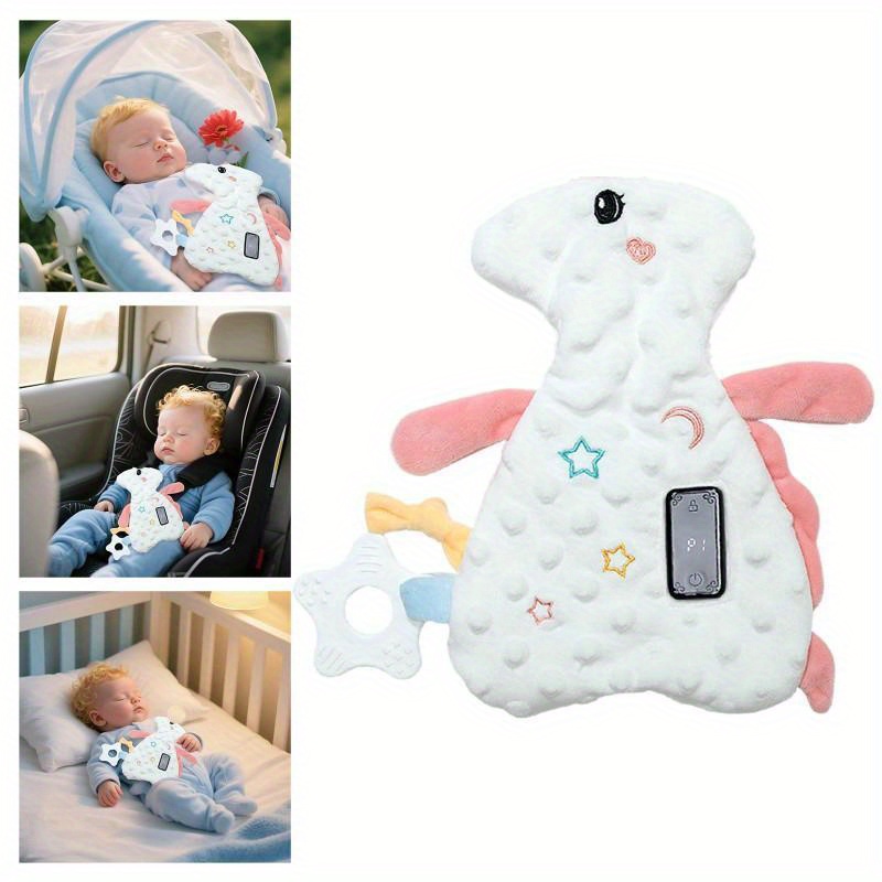 TEMU Baby Sleep Cute Animal Baby For Sleep 3 Adjustable Vibration 90 Min Timer Infant Portable Sleep Soothing Doll Toy For Home & Travel