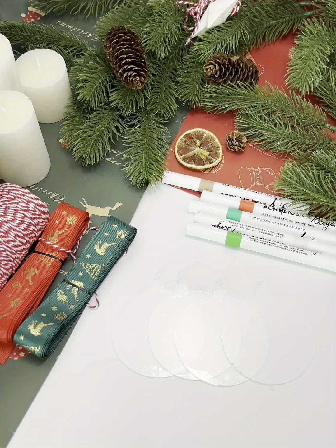 Ornements en acrylique transparent de 10,2 cm pour travaux manuels, CPDD 30  ébauches d'ornement en acrylique rond transparent, disques d'ornement en  cercle acrylique avec trou pour vinyle, décoration de Noël et bricolage
