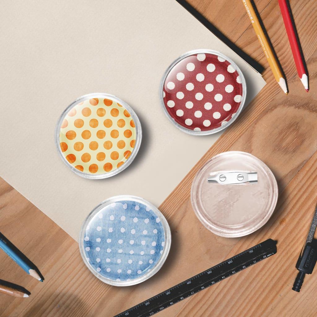 Image of Button Set With Pin 100 Pcs. Acrylic 37 Mm