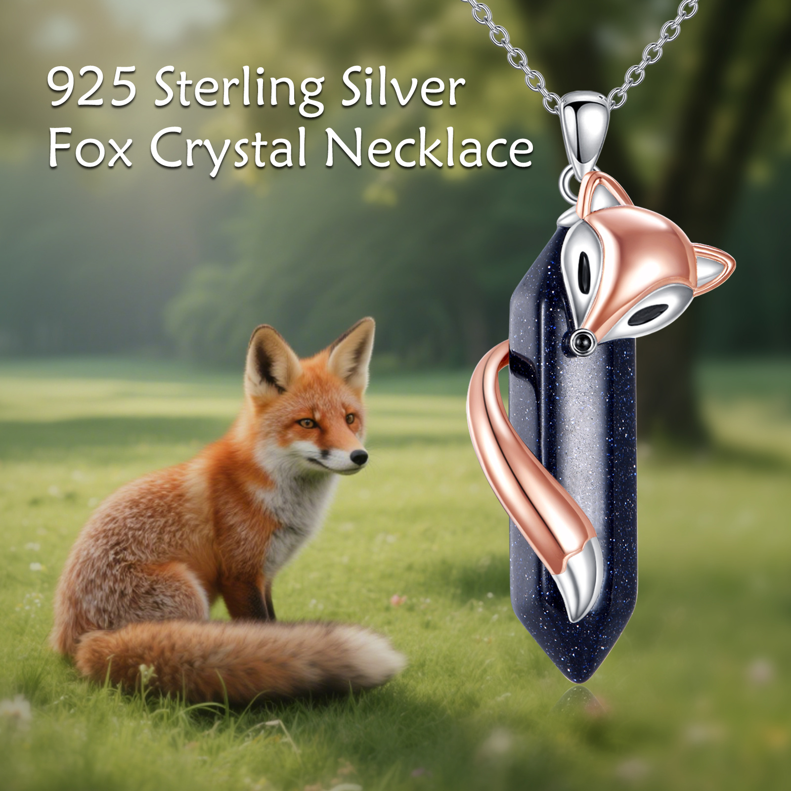 925 Sterling Silver Fox Necklace, Cute Daily Accessory
