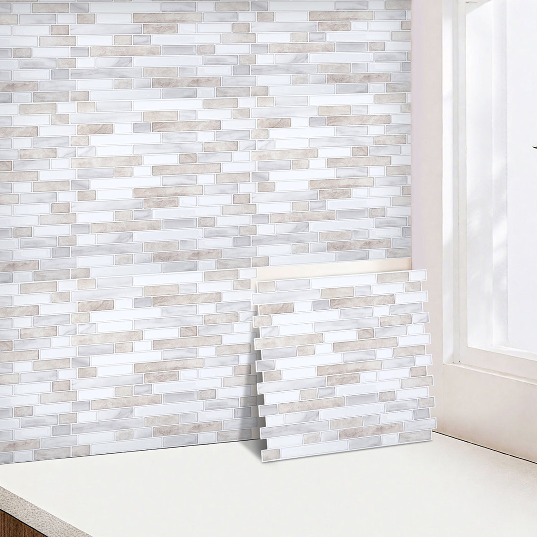 Image of 3d Tile Stickers For Kitchen Bathroom Adhesive Tiles Tile Stickers Self-adhesive Tile Film Self-adhesive Tile Decor Hexagon Design Stripe Mosaic Design 3d Pack Of 40