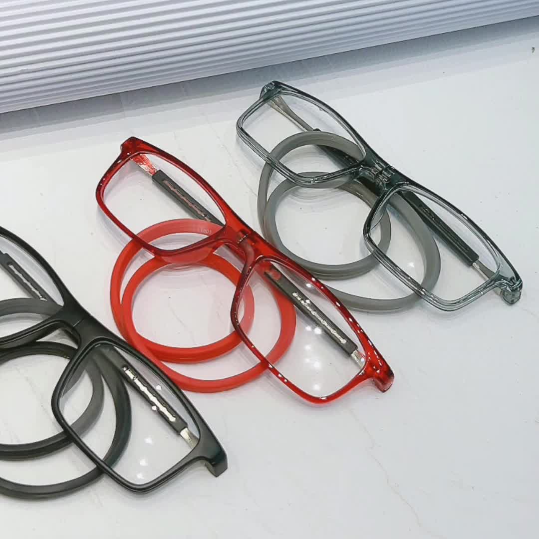 Adjustable Temples Square Frame Presbyopia Glasses