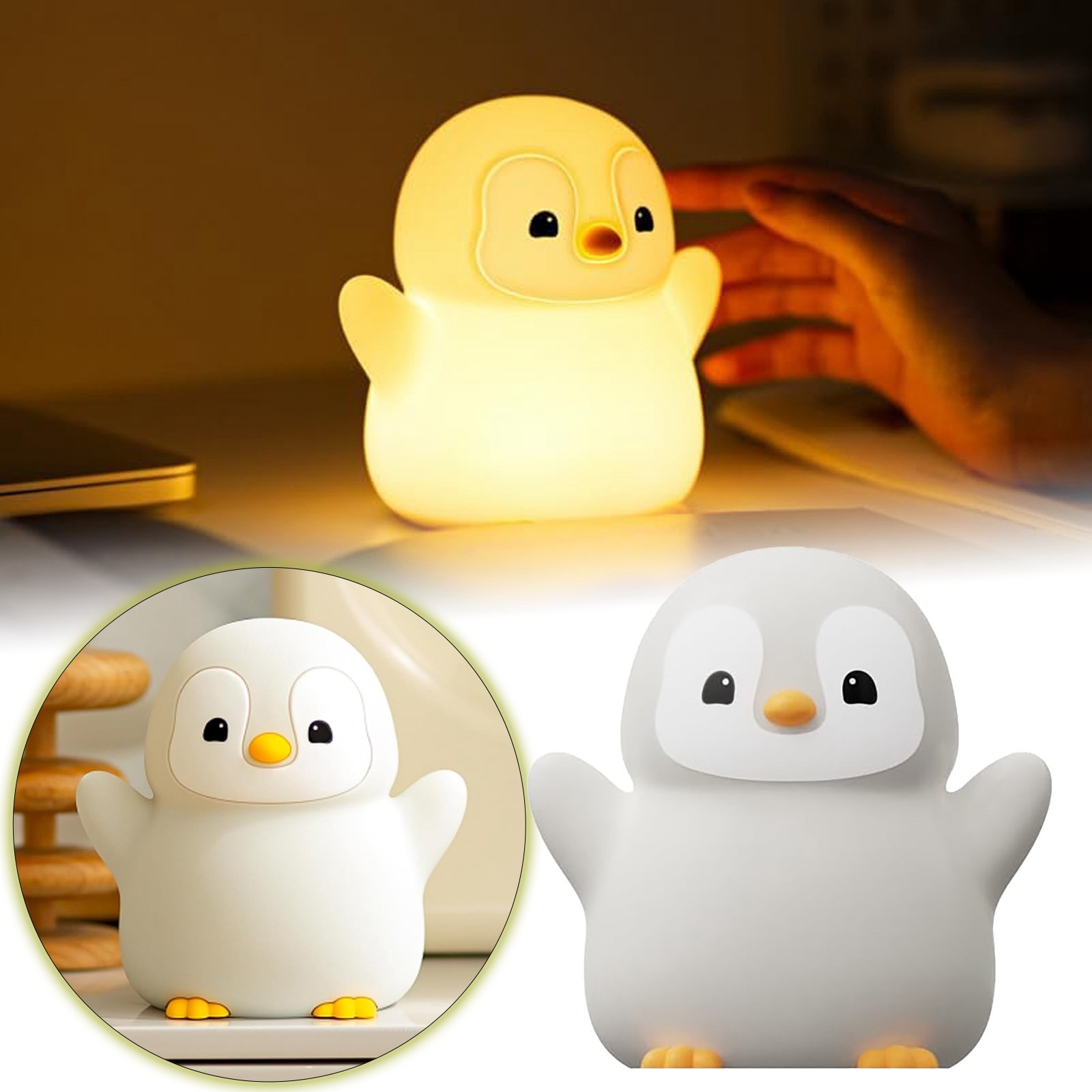 cute penguin night light bedside lamp with   no batteries needed plug in desk decor for bedroom living room office perfect birthday or halloween decoration gift for penguin lovers bedroom lighting   design durable construction decorative lighting   Product details 1