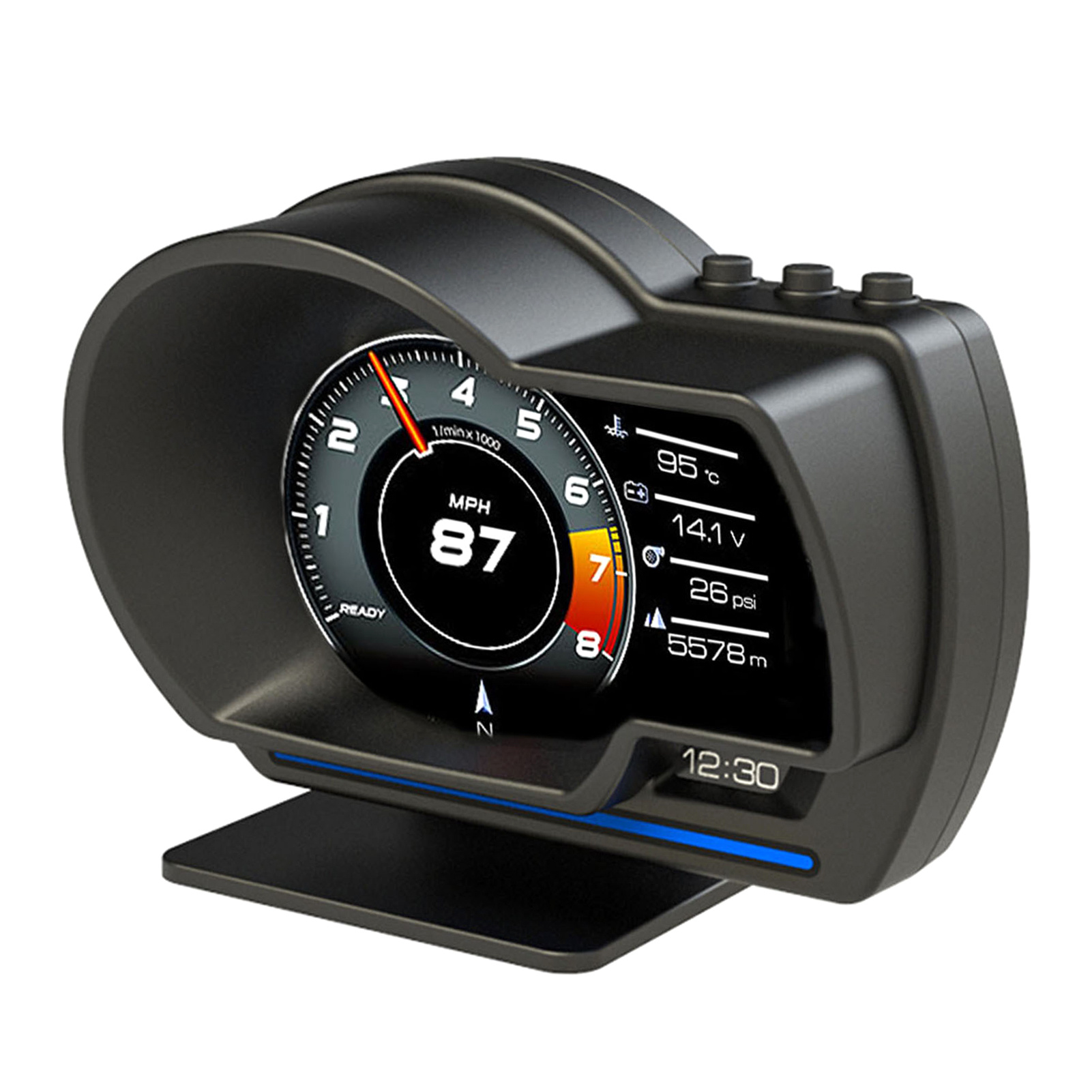 

Smart Car Head-up Display With Obd Ii & Gps - High-, Dashboard Gauge For , Mileage, Voltage & More - , Safety Alerts, Lixada