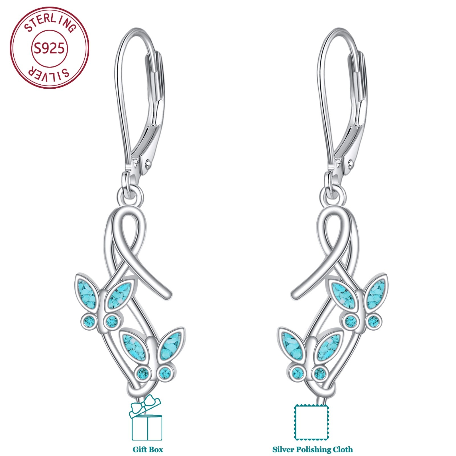 Image of 925 Sterling Silver Synthetic Zirconia Earrings For Daily Wear, Perfect As Birthday Gifts, Valentine's Day Presents, Or Meaningful Gifts For