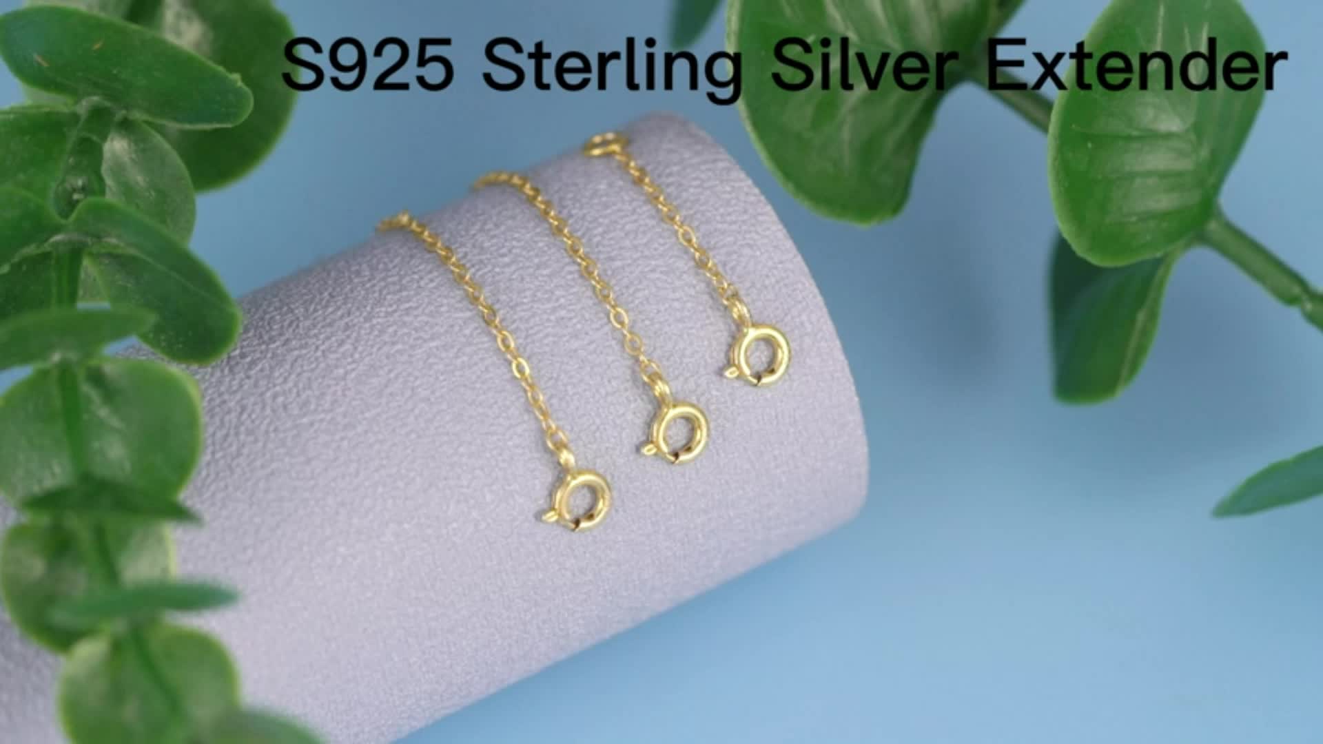 3Pcs Necklace Extenders 14k Gold Plated Extender Chain 925