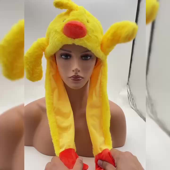Chapeau de dessin animé Pokémon Pikachu pour enfants, oreilles