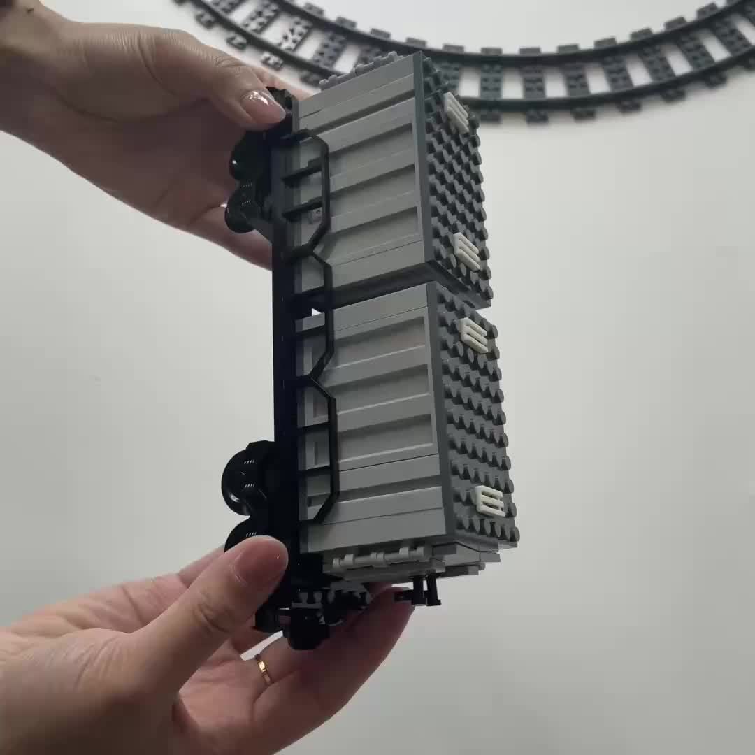 107pcs MOC Small Particle Building Blocks Train Cargo Container Set