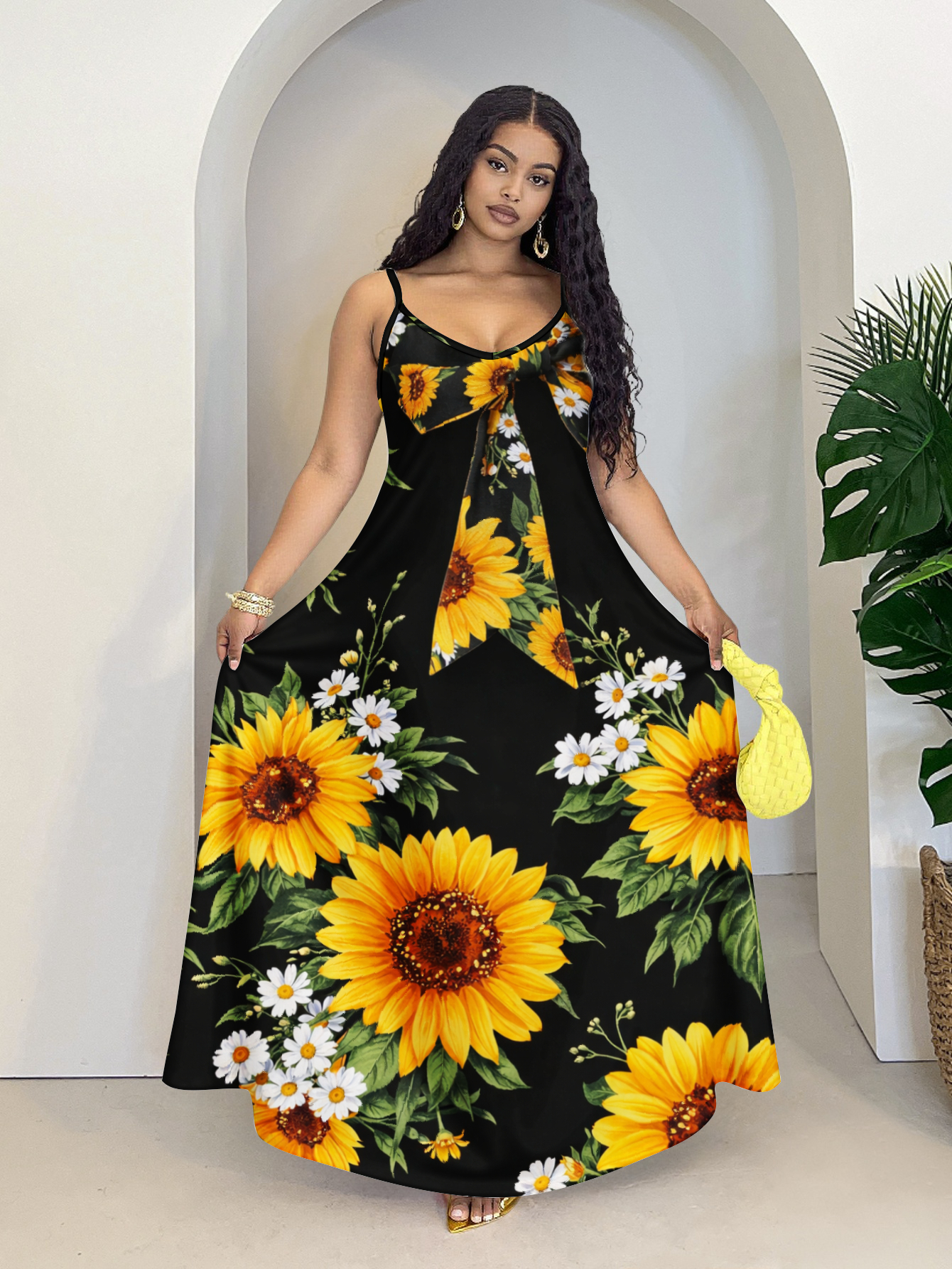 sunflower dress wedding sold on Temu United States