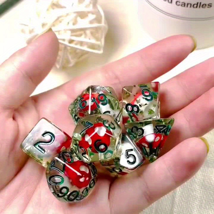7pcs Board Game Resin Dice with Embedded Cartoon Objects
