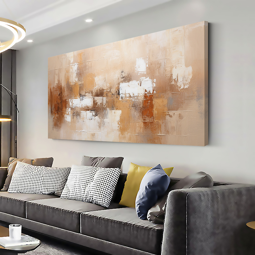 Canvas Wall Art Neutral art painting Modern Abstract Painting 1.5-inch Framed Picture for Bathroom Living Room Bedroom Office Kitchen Home Decoration High Quality Print on Canvas Wall Decor