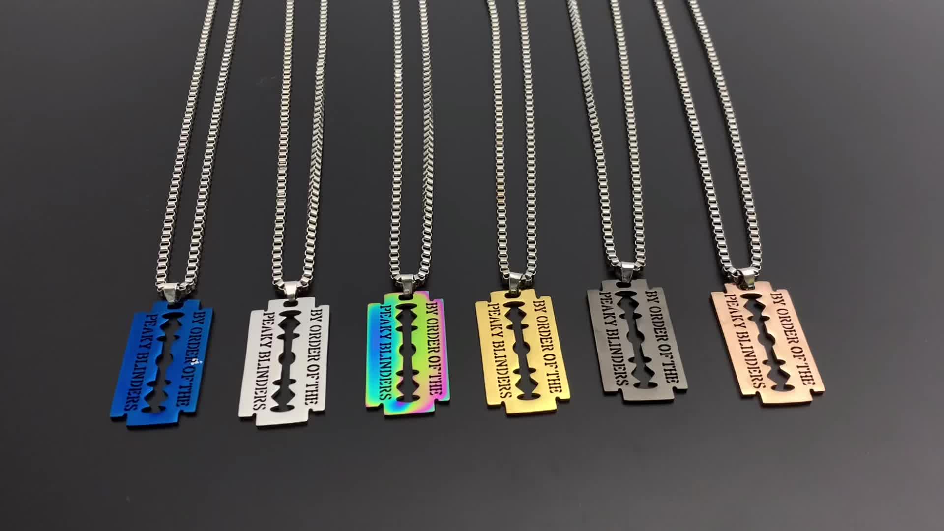 Gangster Blade Stainless Steel Pendant Necklace
