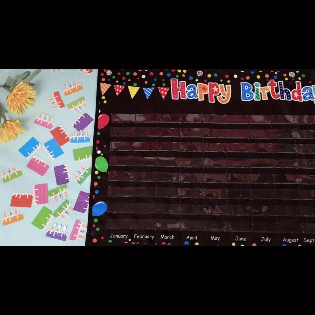 happy birthday pocket chart colorful birthday calendar - Temu Sweden, image size:1080x1080