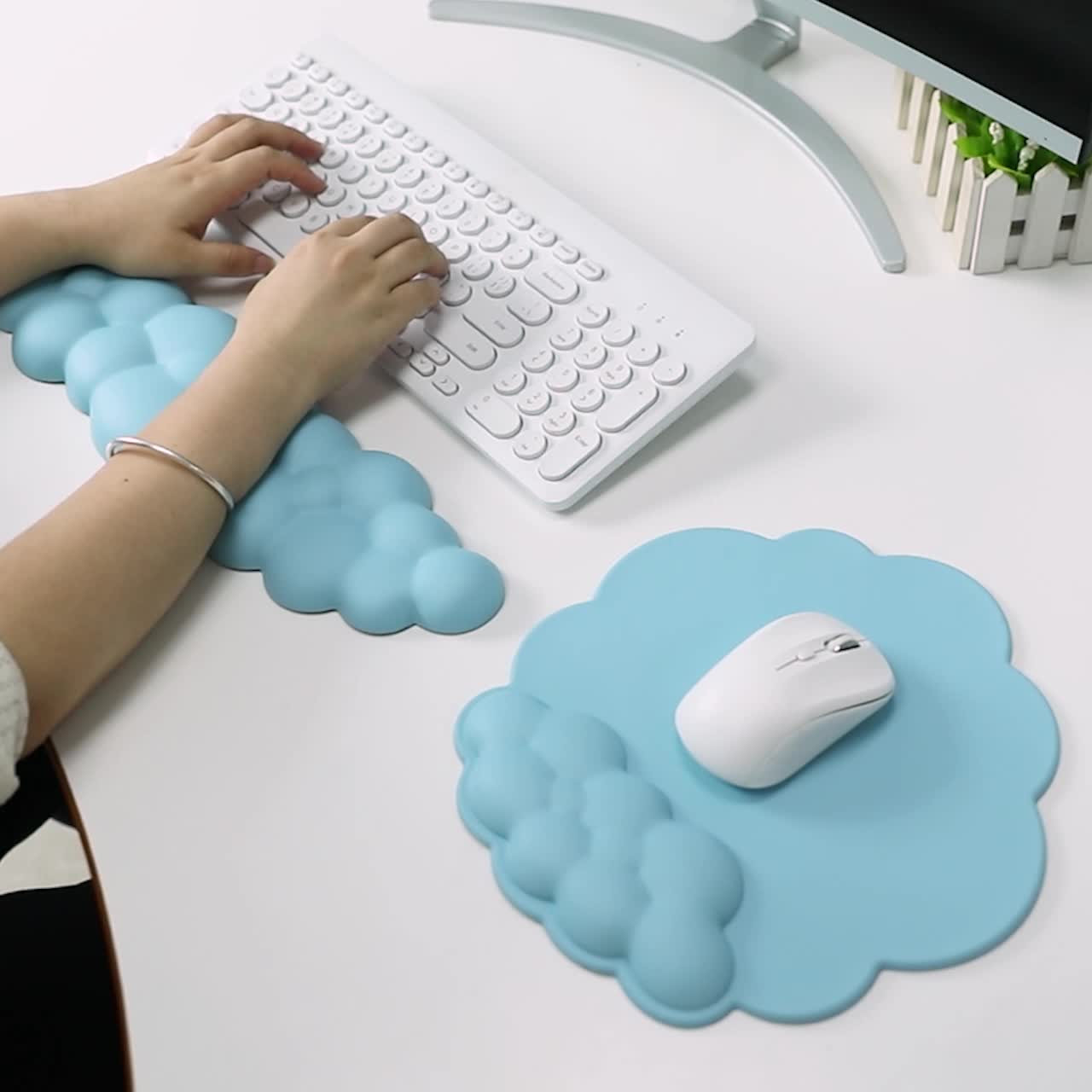 Cloud Mouse Pad With Wrist Rest Support ergonomic Mouse Mat - Temu