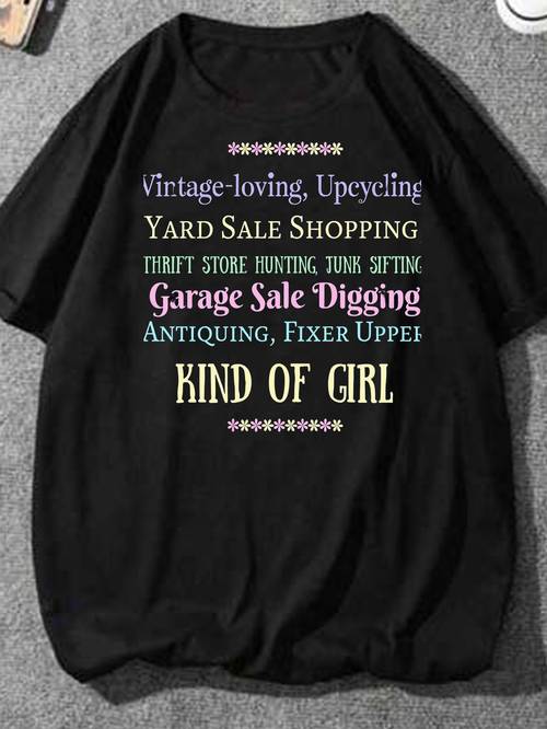 vintage thrift store style graphic t shirt for black casual summer top featuring colorful retro and geometric designs round neck machine washable pre owned fashion with size