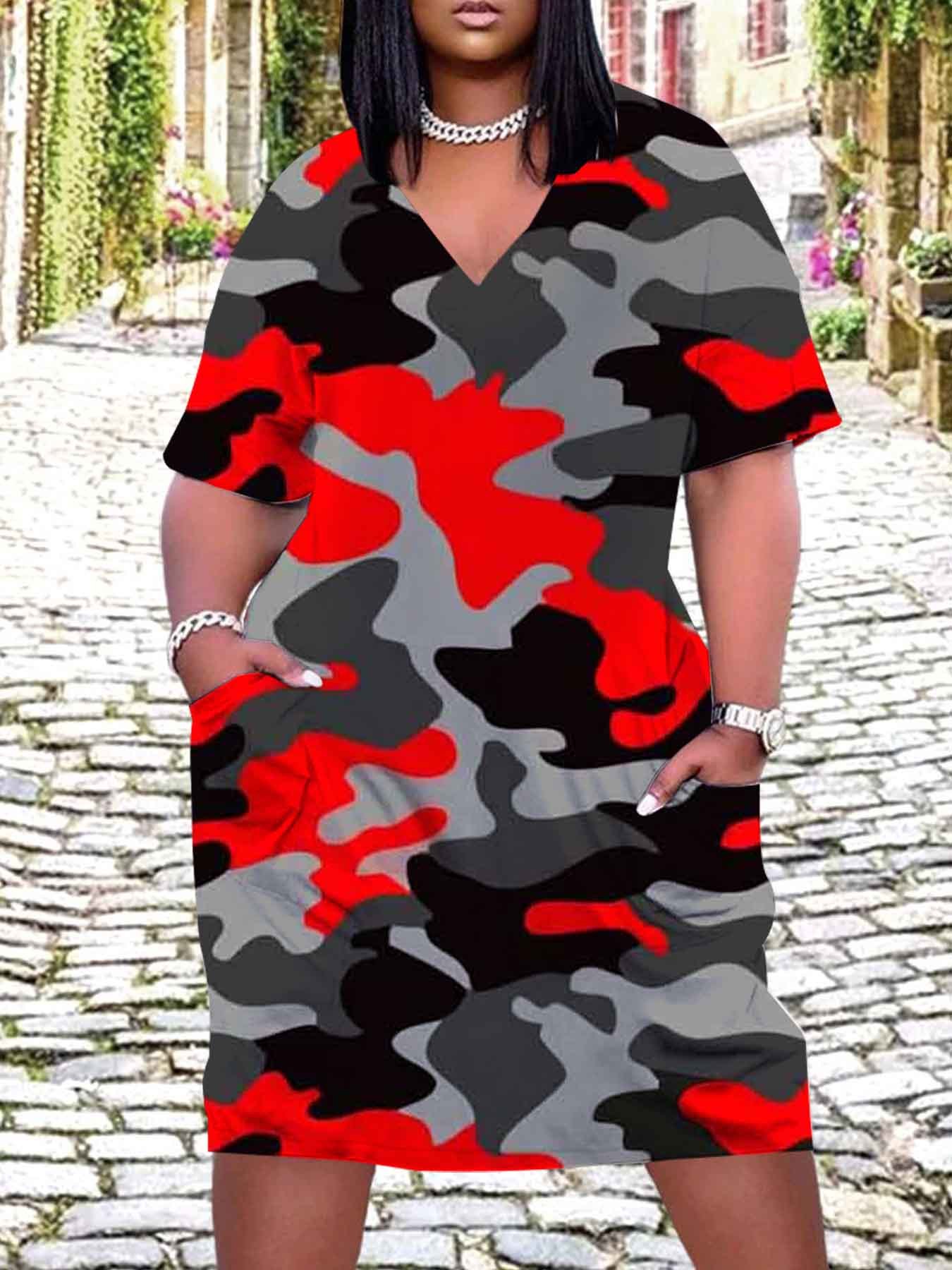 red camouflage dress Red Camouflage Dress  FYG E-STORE