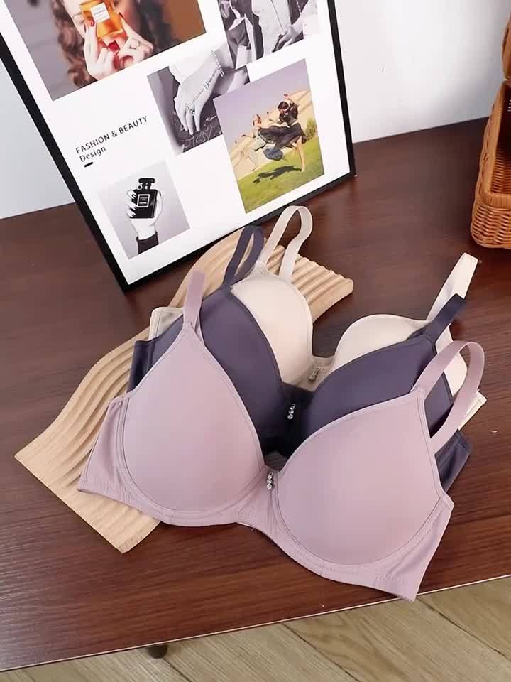 Simple Solid T shirt Bras Comfy Breathable Push Bra Women's - Temu United  Kingdom