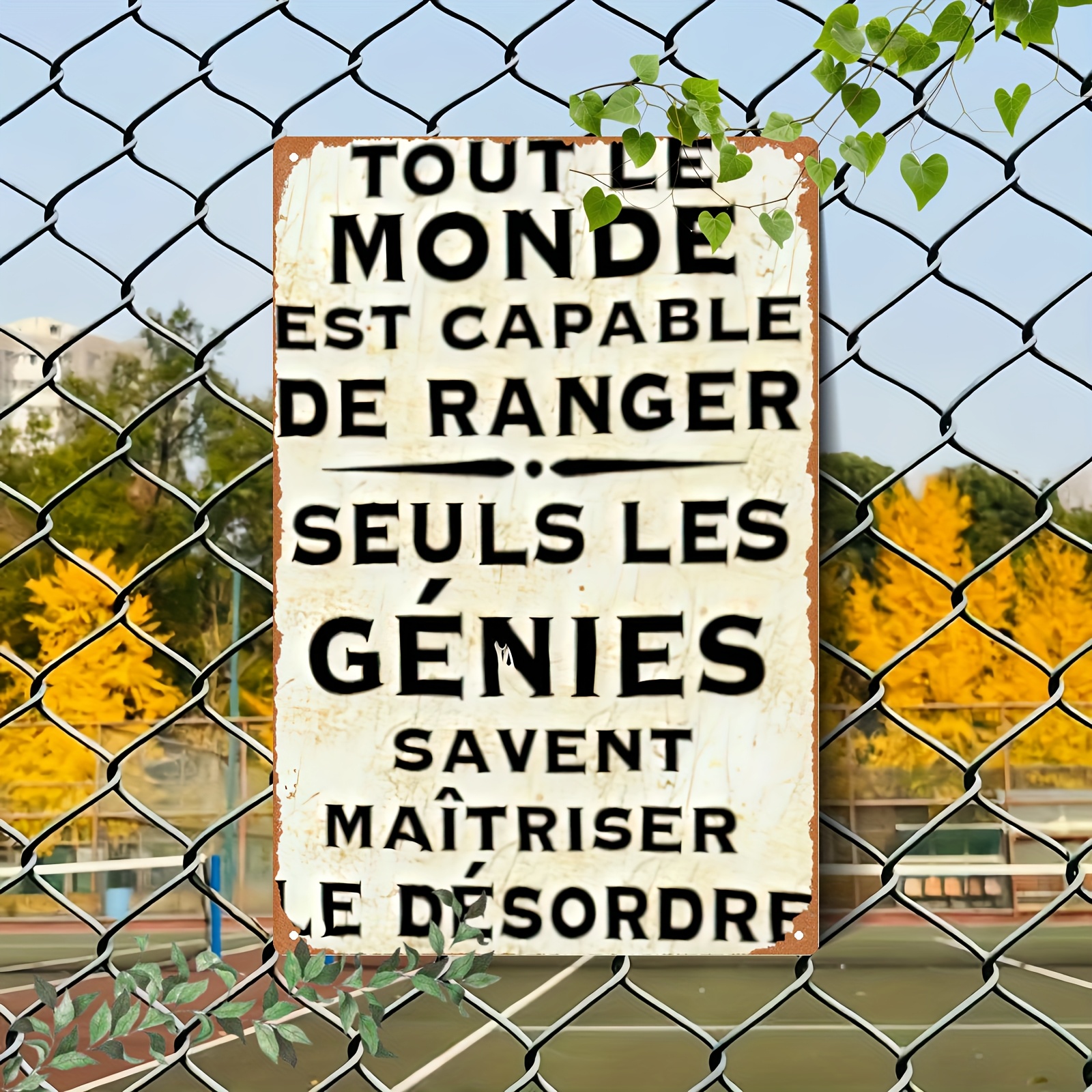 TEMU 2D Plat - 1pc Plaque Métallique Vintage | Tout est de - 20.32x30.48 cm, Décoration Murale Rustique pour Maison, Clubs & Extérieurs - Plaque en