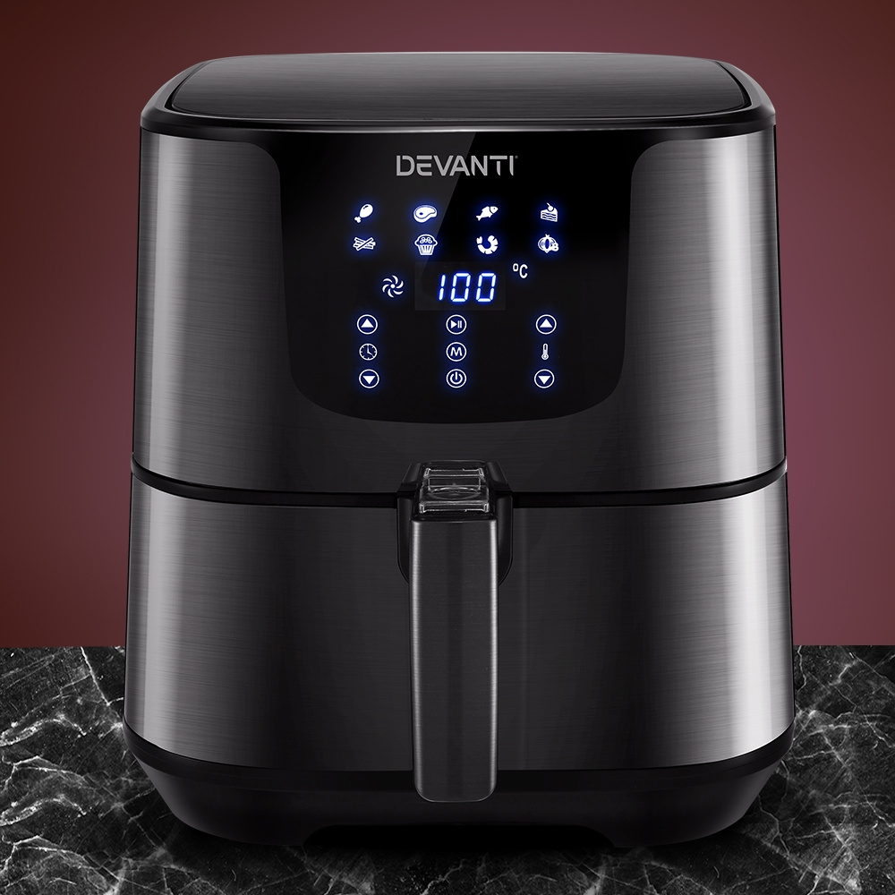 TEMU Air Fryer 7l Lcd Fryers Black