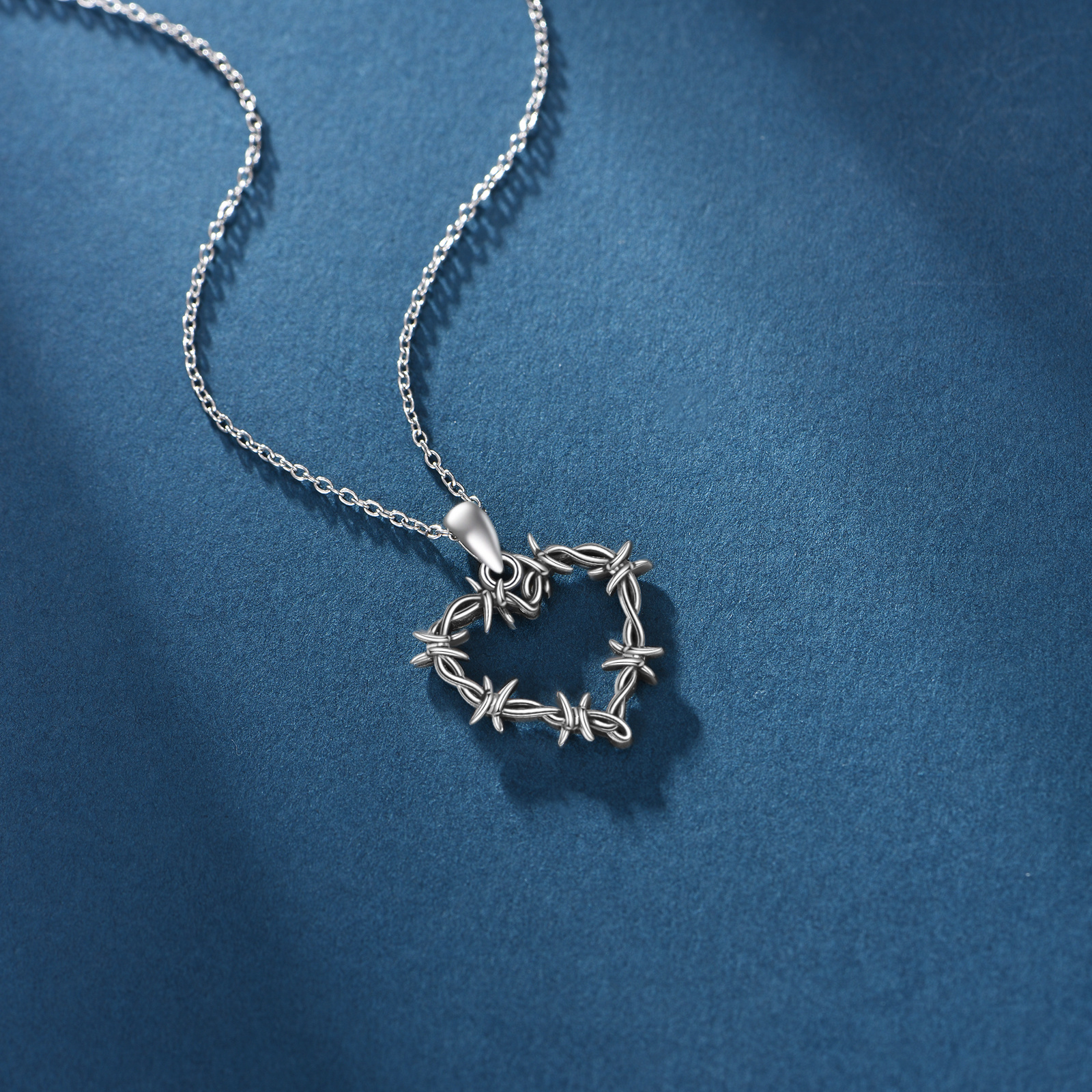 925 Sterling Silver Heart Thorn Necklace, Meaningful Gift