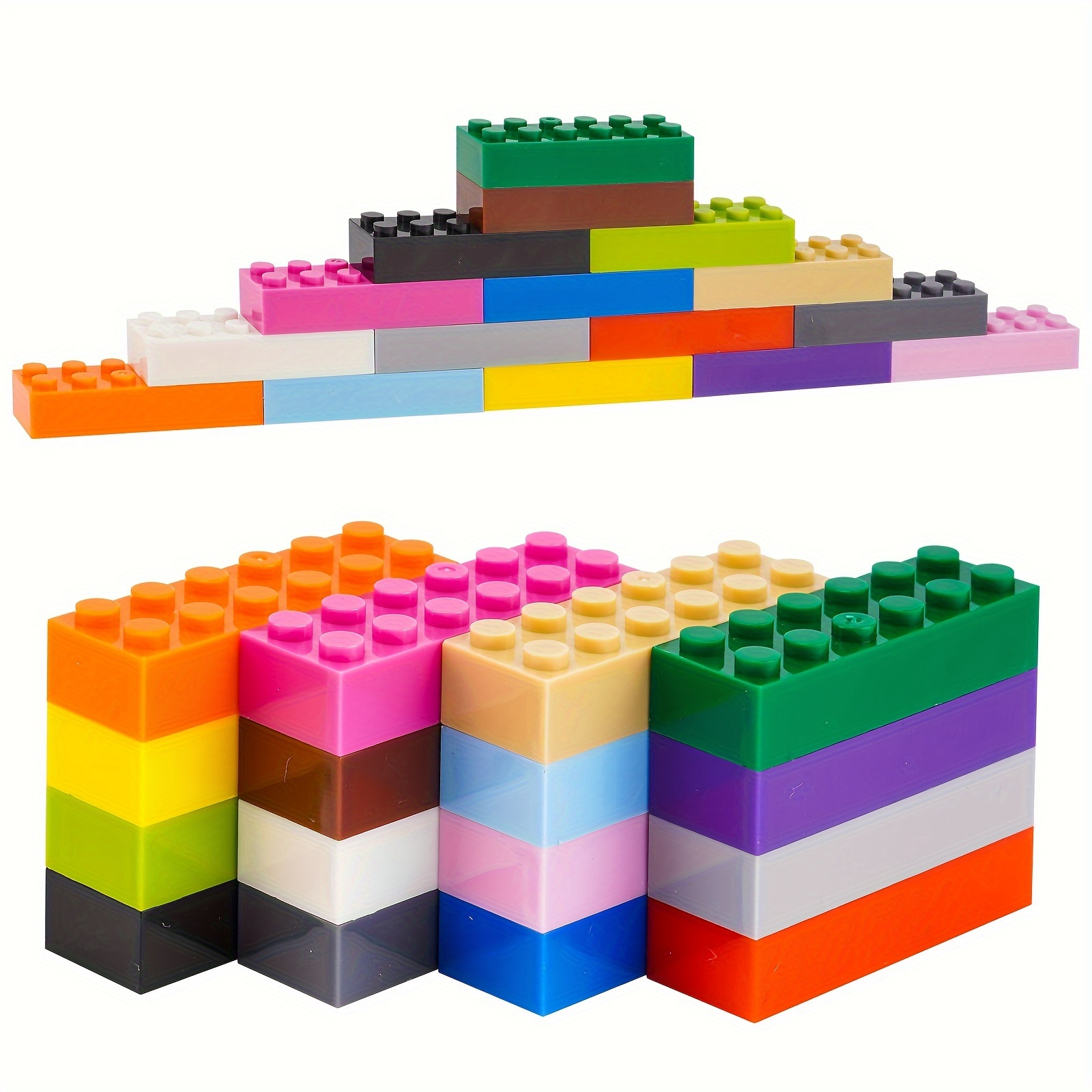 50pcs 8 X 4 X 2.4 Inch Foam Brick Building Blocks, Thick Cinder Blocks Foam  Blocks Large Fake Brick, Foam Construction Blocks Toy, Stacking Block For