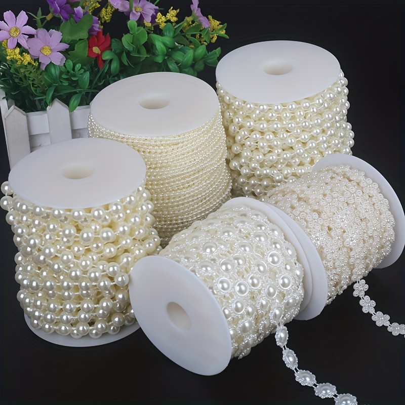 Imitation Peal Beaded Garland Fishing Line String Beads - Temu