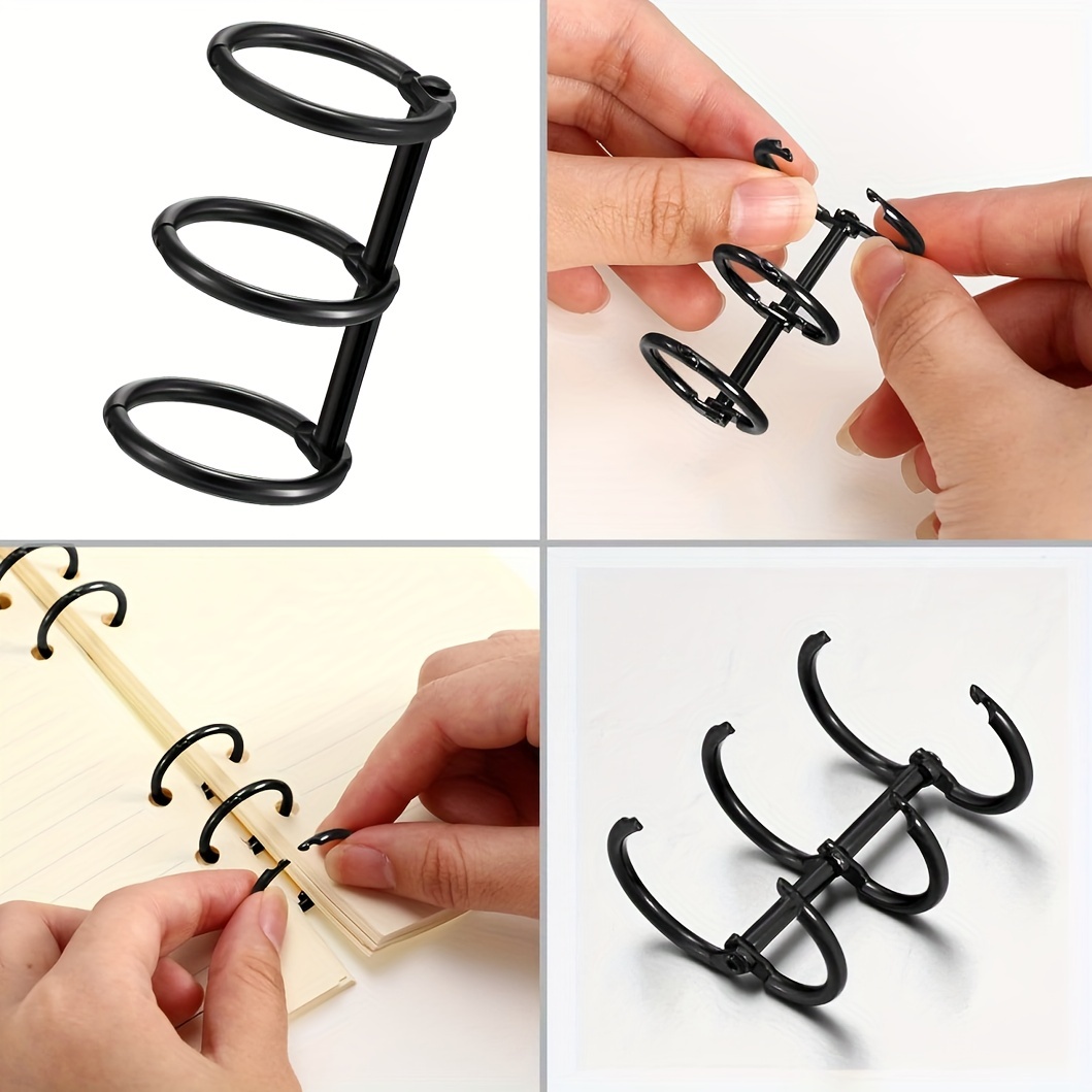 Binder Rings, 4Pcs Detachable Metal Book Ring Loose Leaf Ring 3