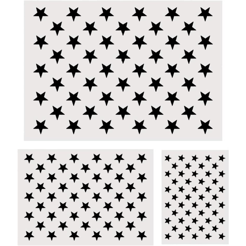 1.50 STAR STENCIL 50 STARS TEMPLATE PATRIOTIC AMERICAN FLAG 11.00 x  16.75