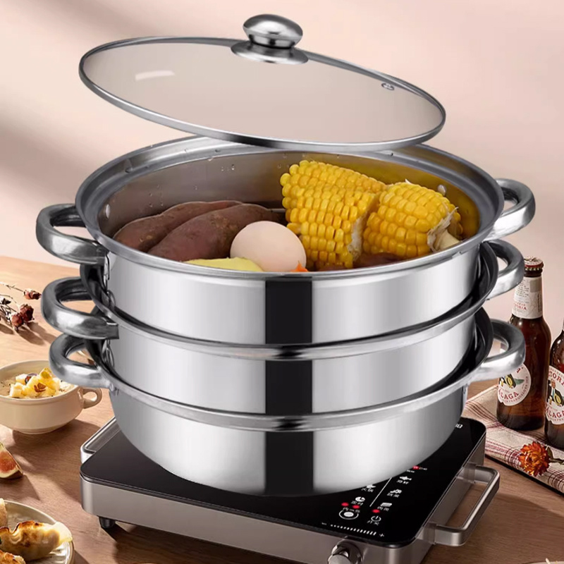 3 tier Stainless Steel Steamer Set Easy Chinese Kitchen - Temu