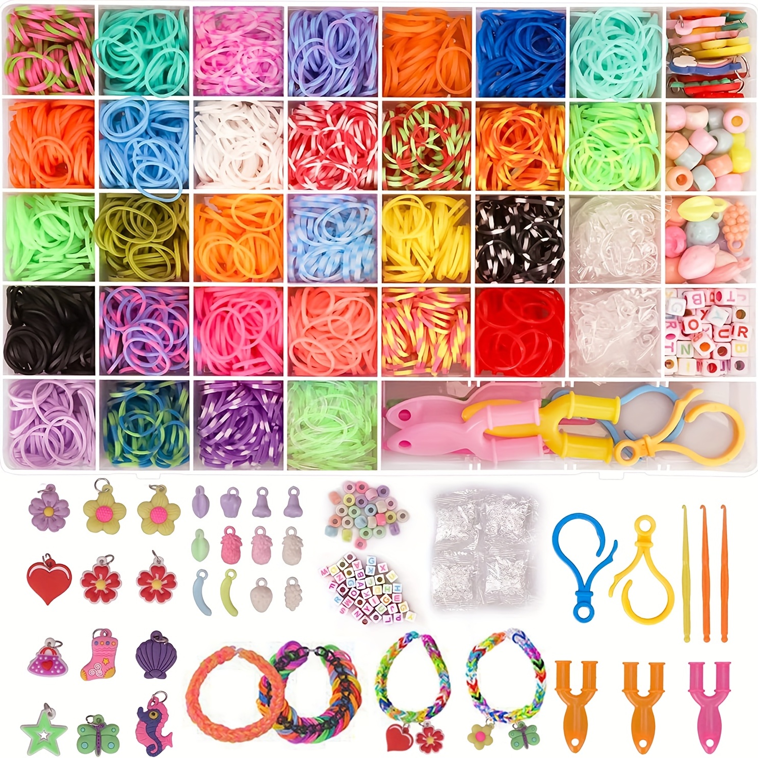 Rainbow Loom Bracelet-Making Kit with 600 Premium Rubber Bands