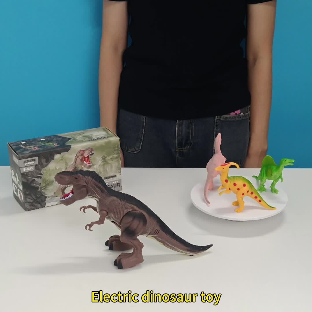 4pcs Electric T-Rex Dinosaur Toy Set with Sound and Light