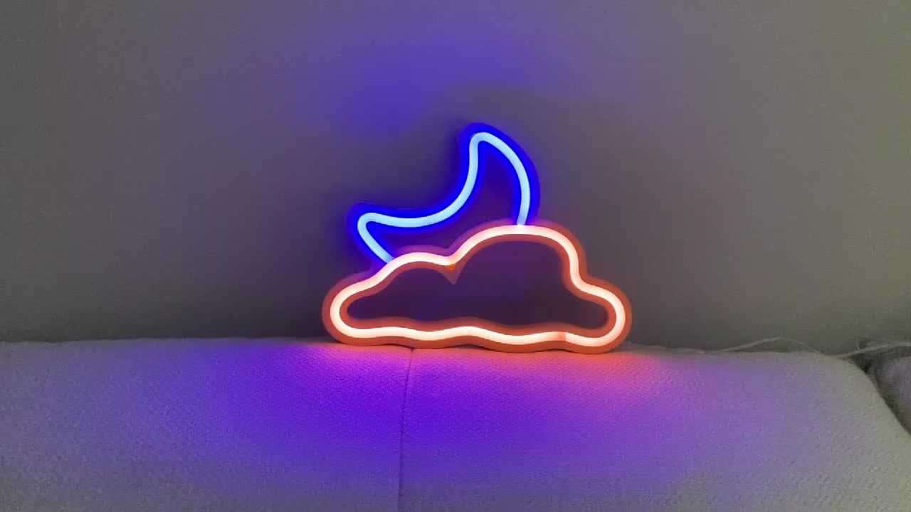 JTLMEEN Neon Sign - Cloud and Moon Led Neon Light, Neon Lights Sign for  Wall Decor USB Powered Led Neon Signs for Bedroom Kids Room Wedding Party