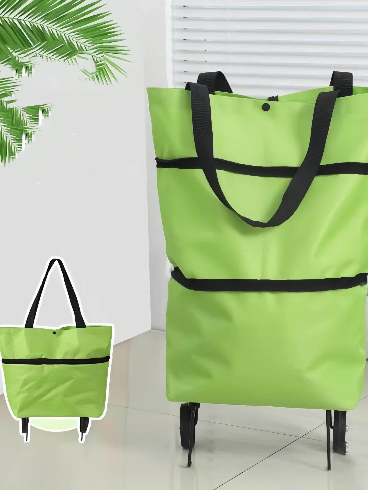 Lightweight folding shopping bag on online wheels