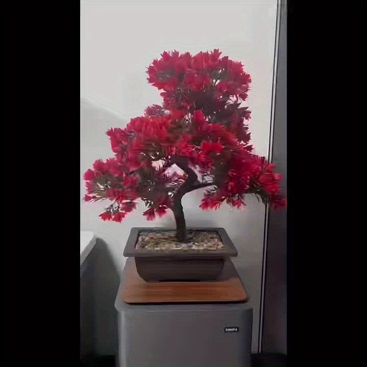 video's neppe dennenboom met plastic pot