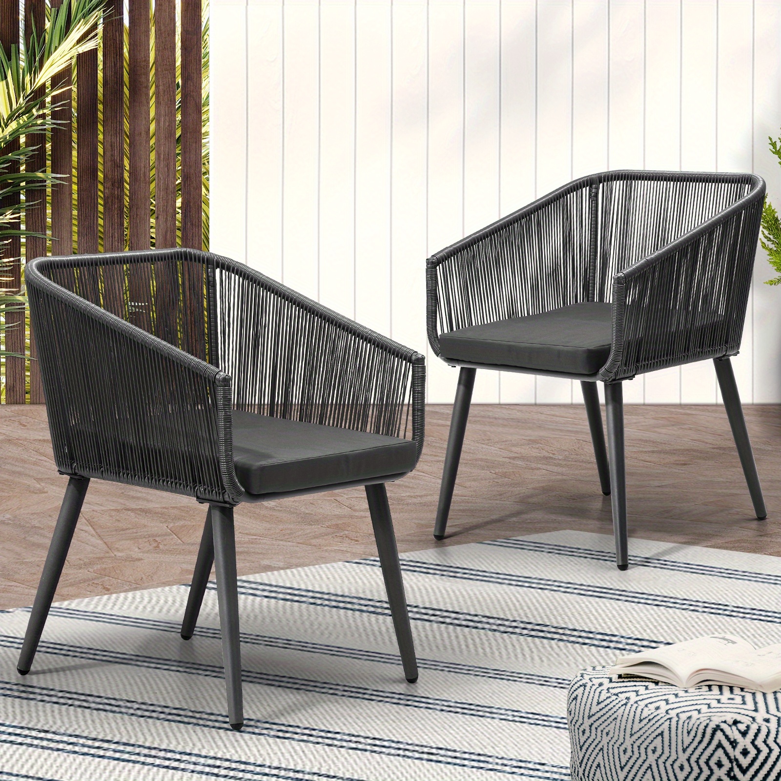 TEMU Outdoor Furniture Lounge Setting Chairs Set Of 2 Bistro Patio Garden Set