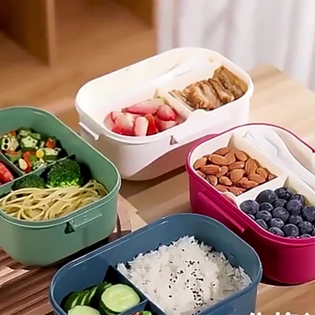 Leak-proof Bento Lunch Box With Salad Dressing Container And Reusable Spork  - Perfect For Teenagers And Workers At School And Canteen - Temu