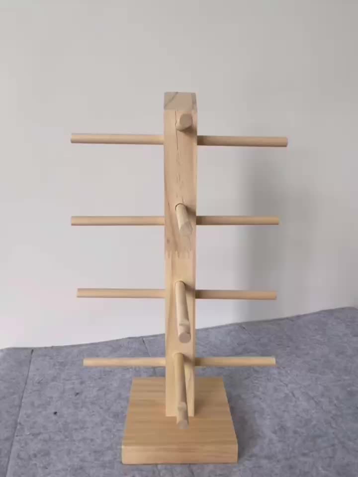 Wooden 4 Layer Display Stand for Glasses