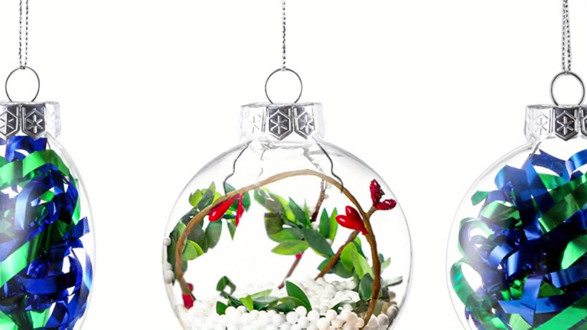Clear Plastic Ornaments, Fillable for DIY Arts and Crafts (6.3 Inch, 6 Pack)