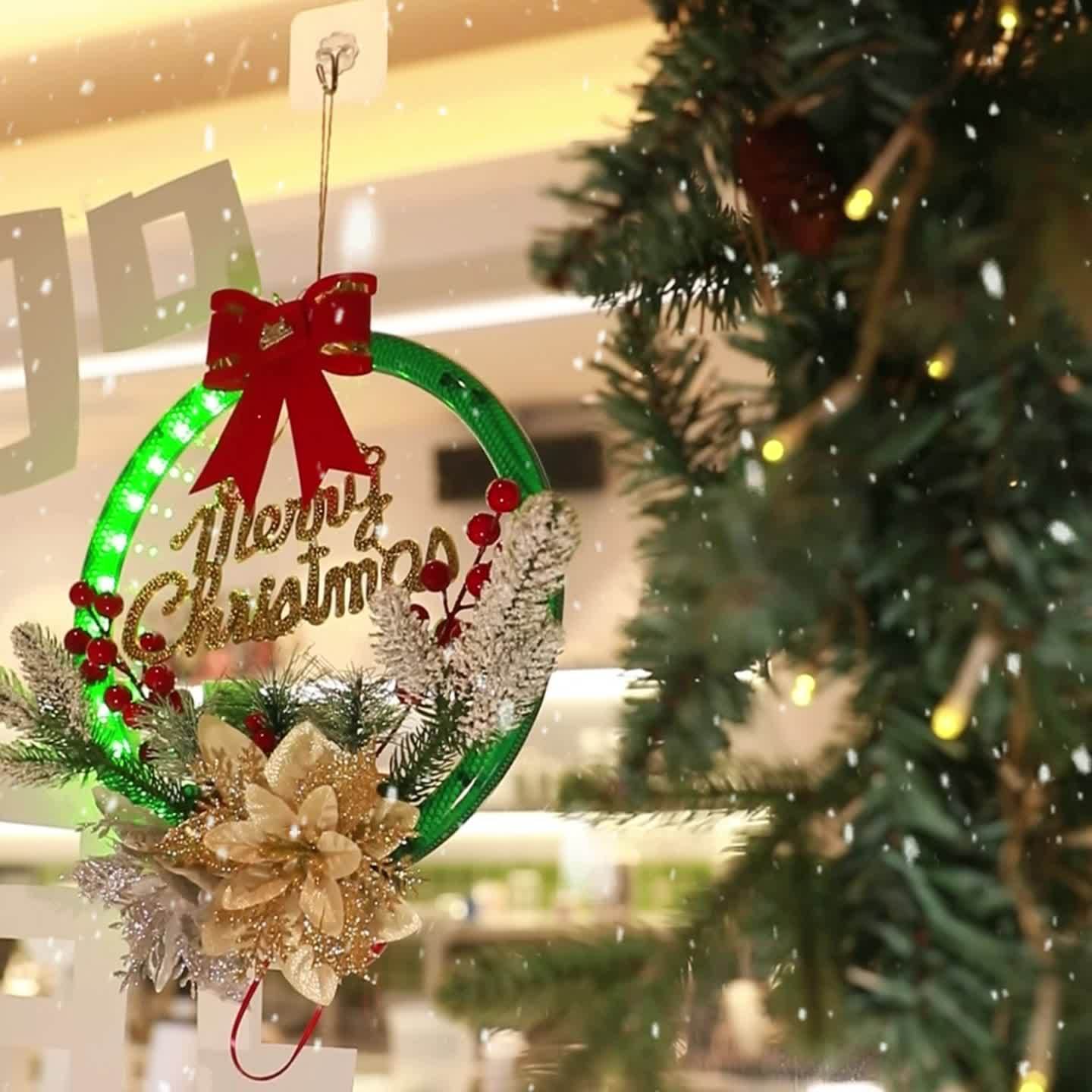 Festive Christmas Ball Wreath Garland Tree Door Window Table - Temu