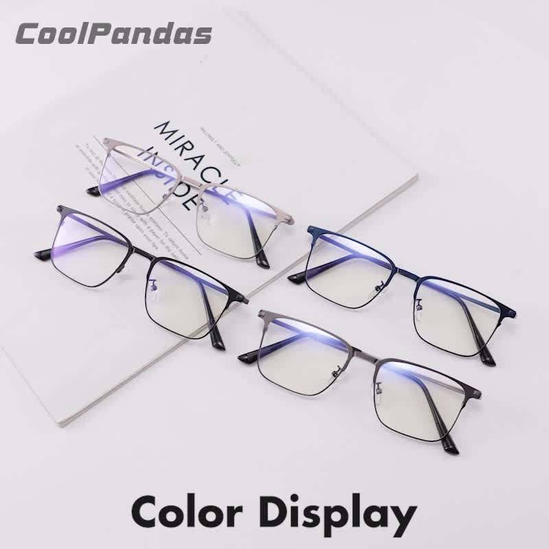 Black Spectacle Frame with 3Pcs +Night Glass Magnetic Polarized Sunglasses Clip