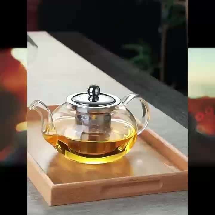 400/800Ml Glass Teapot with Stainless Steel Infuser