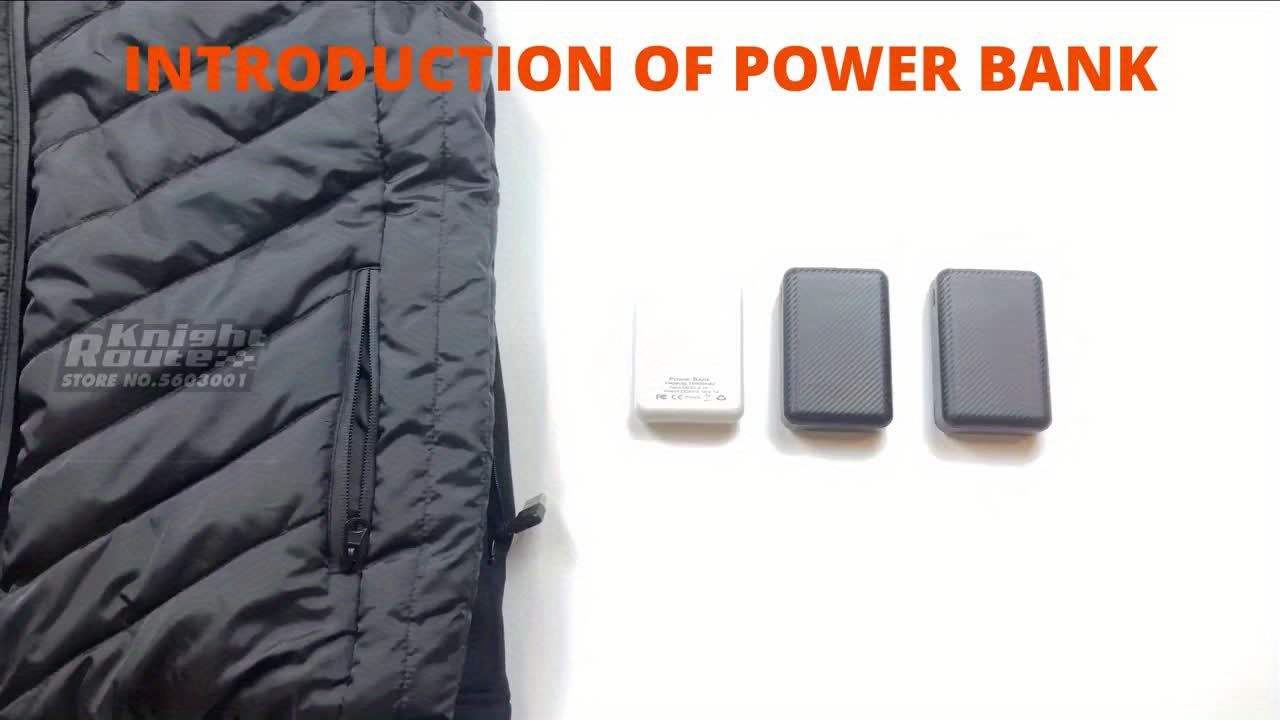 20000mAh Portable Power Bank Charger with Built-In USB Type-C Cable, Fast 5V 2.4A Charging for Heating Apparel and Accessories