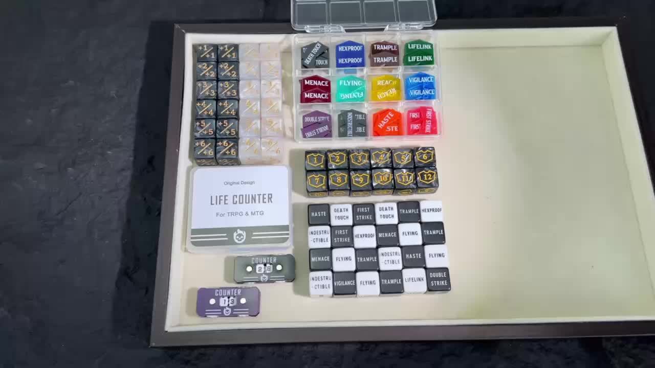 HREDZEO Contadores de Dados,24 Pcs Cubo de Dados D6 Dados de Lealtad Token Dice con Accesorios para Juegos de Cartas Magic Gathering Tipo Juegos Mesa Fiestas Reuniones Familiares