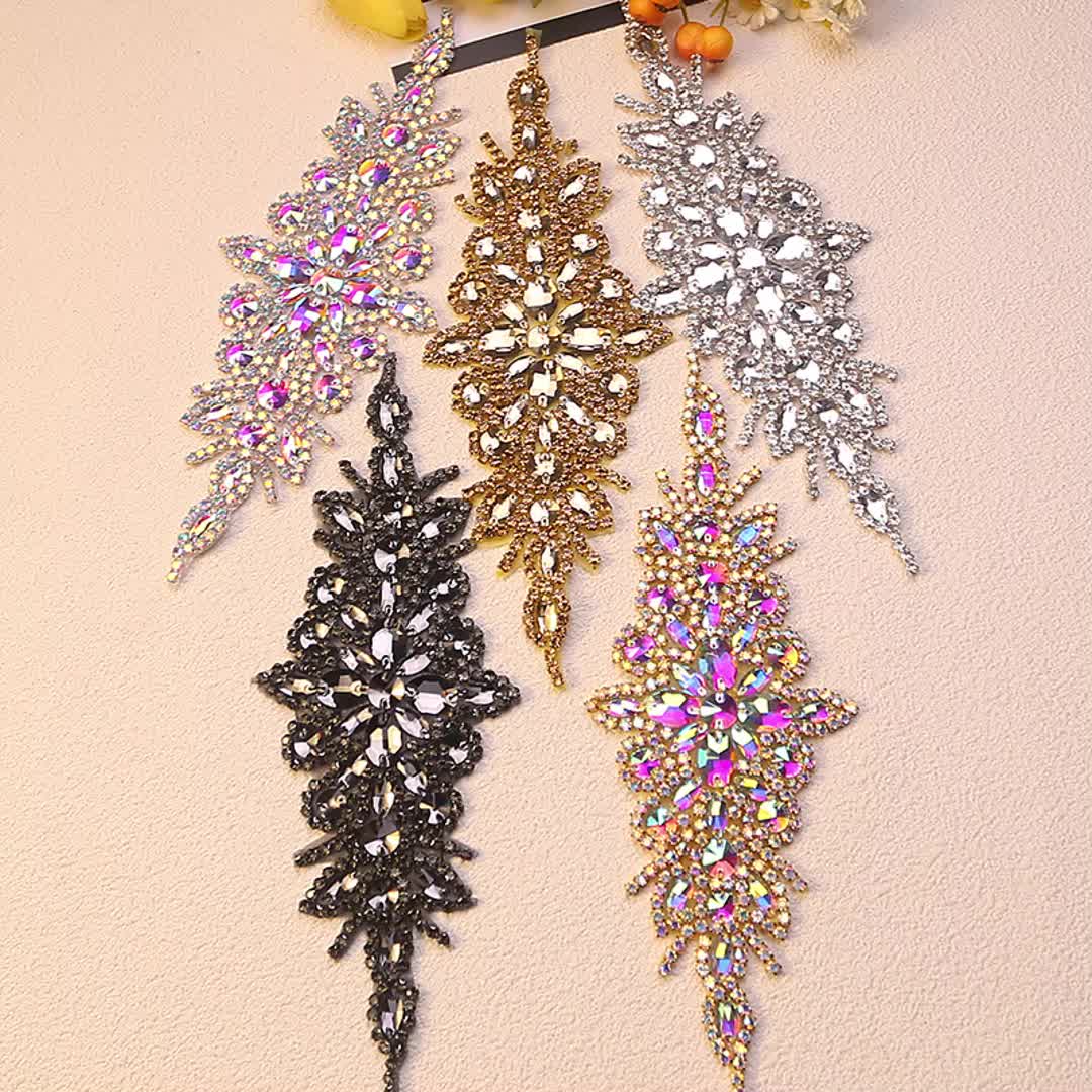 High-Grade Rhinestone Decal Bride Waist Seal Adhesive Patch